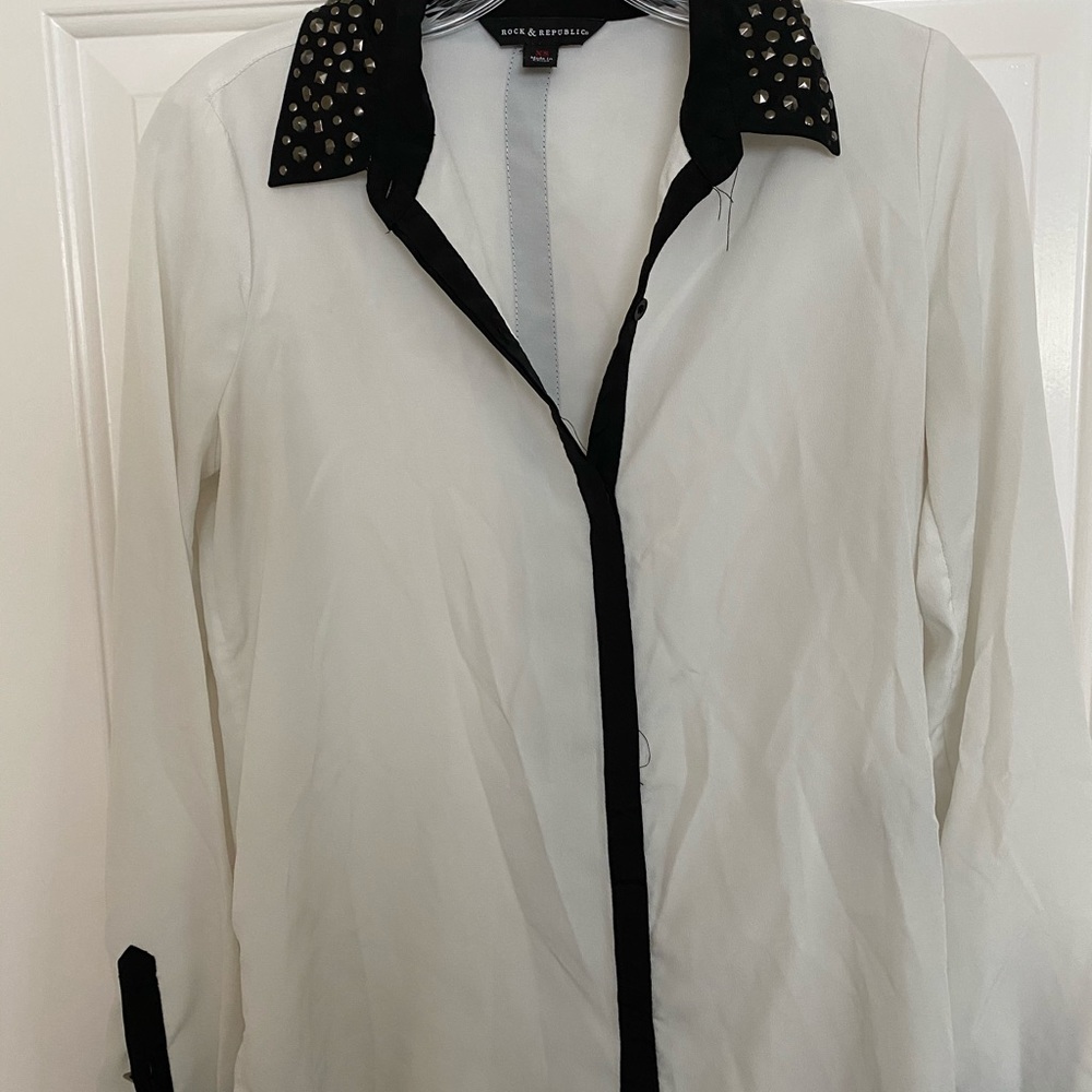 Studded button down long sleeve top. Like new.
